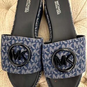 Michael Kors Sader Wedge Denim Sandals